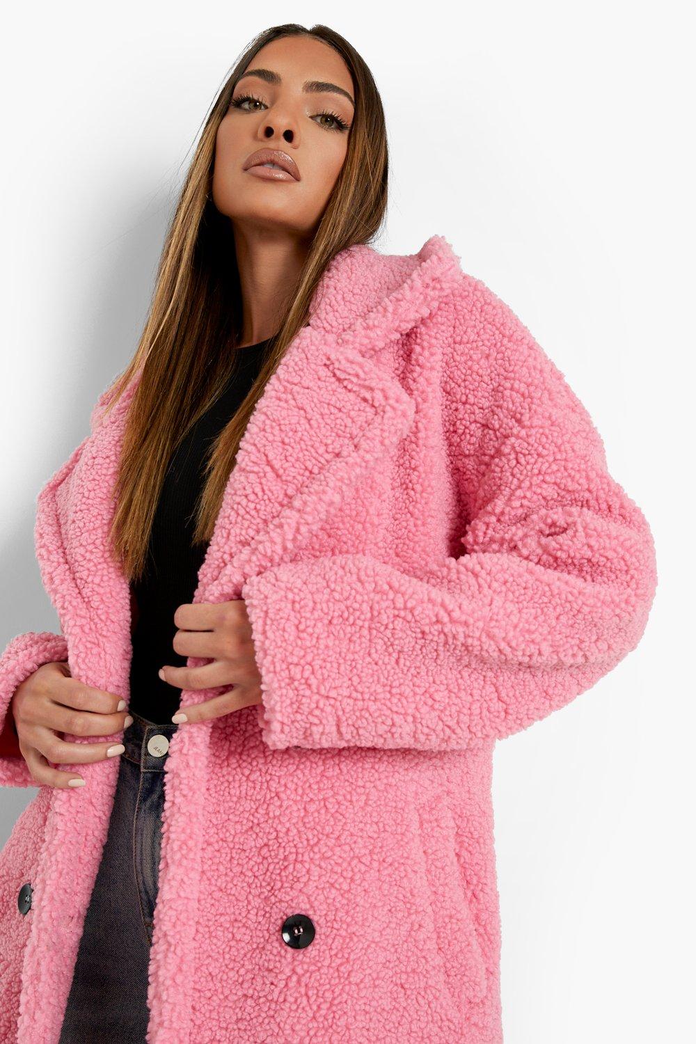 Missguided chunky borg outlet teddy coat